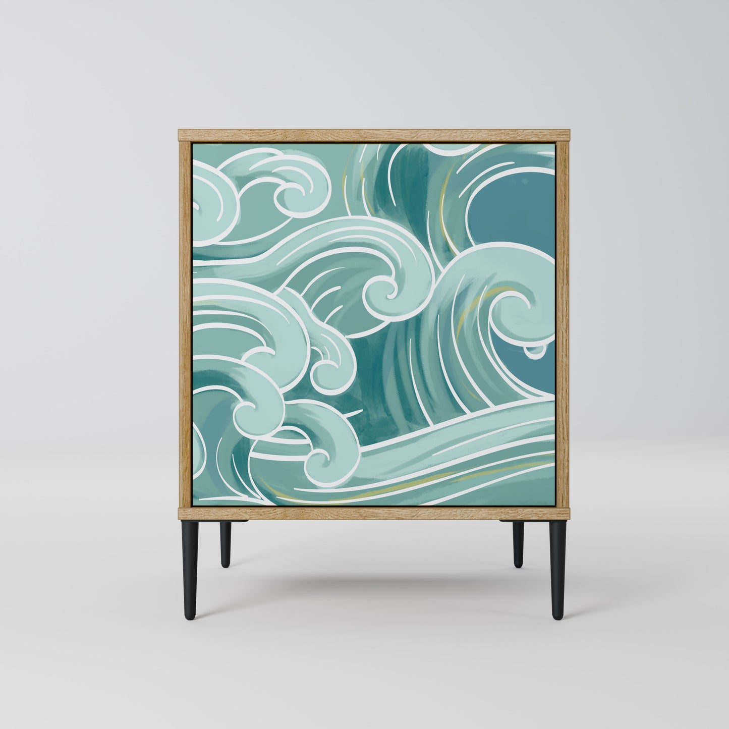 ASIAN SWAY 1-Door Sideboard in Oak Effect