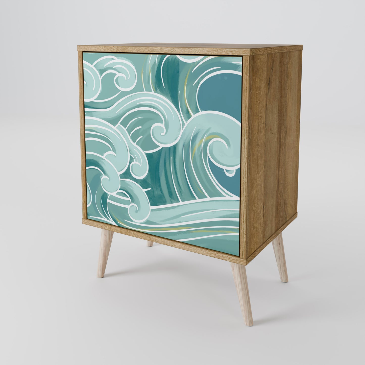 ASIAN SWAY 1-Door Sideboard in Oak Effect