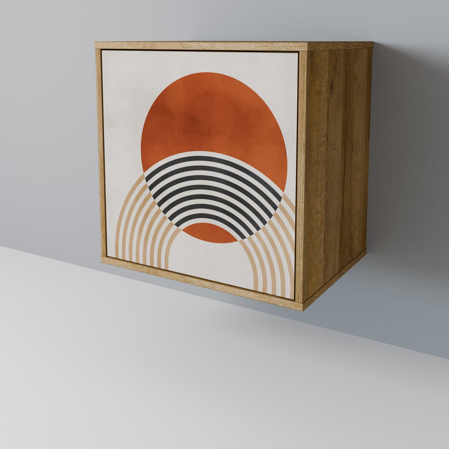 SPACE AROUND Credenza a 1 anta effetto rovere