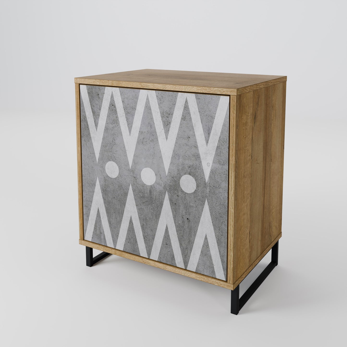 SHARP EDGES 1-Door Sideboard in Oak Effect