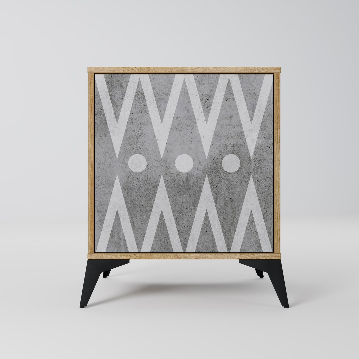 SHARP EDGES 1-Door Sideboard in Oak Effect
