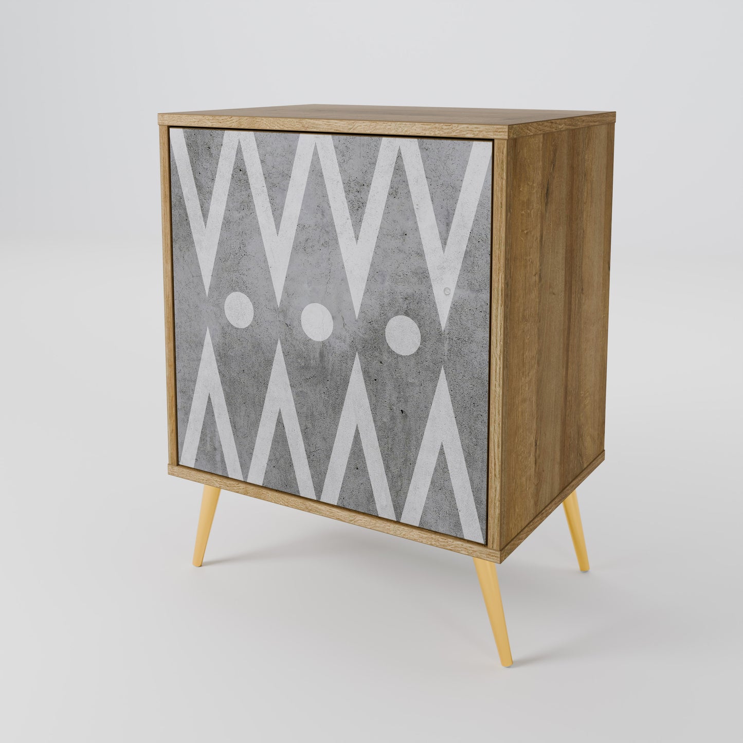 SHARP EDGES 1-Door Sideboard in Oak Effect
