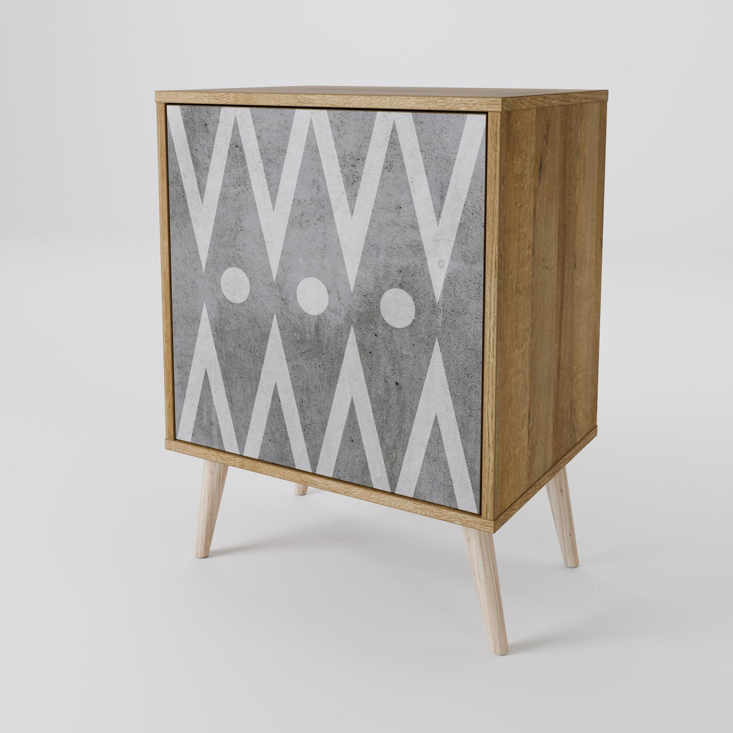 SHARP EDGES 1-Door Sideboard in Oak Effect