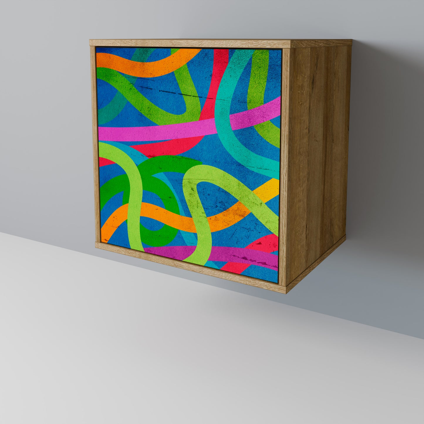 STREAMER TANGLE 1-Door Sideboard in Oak Effect