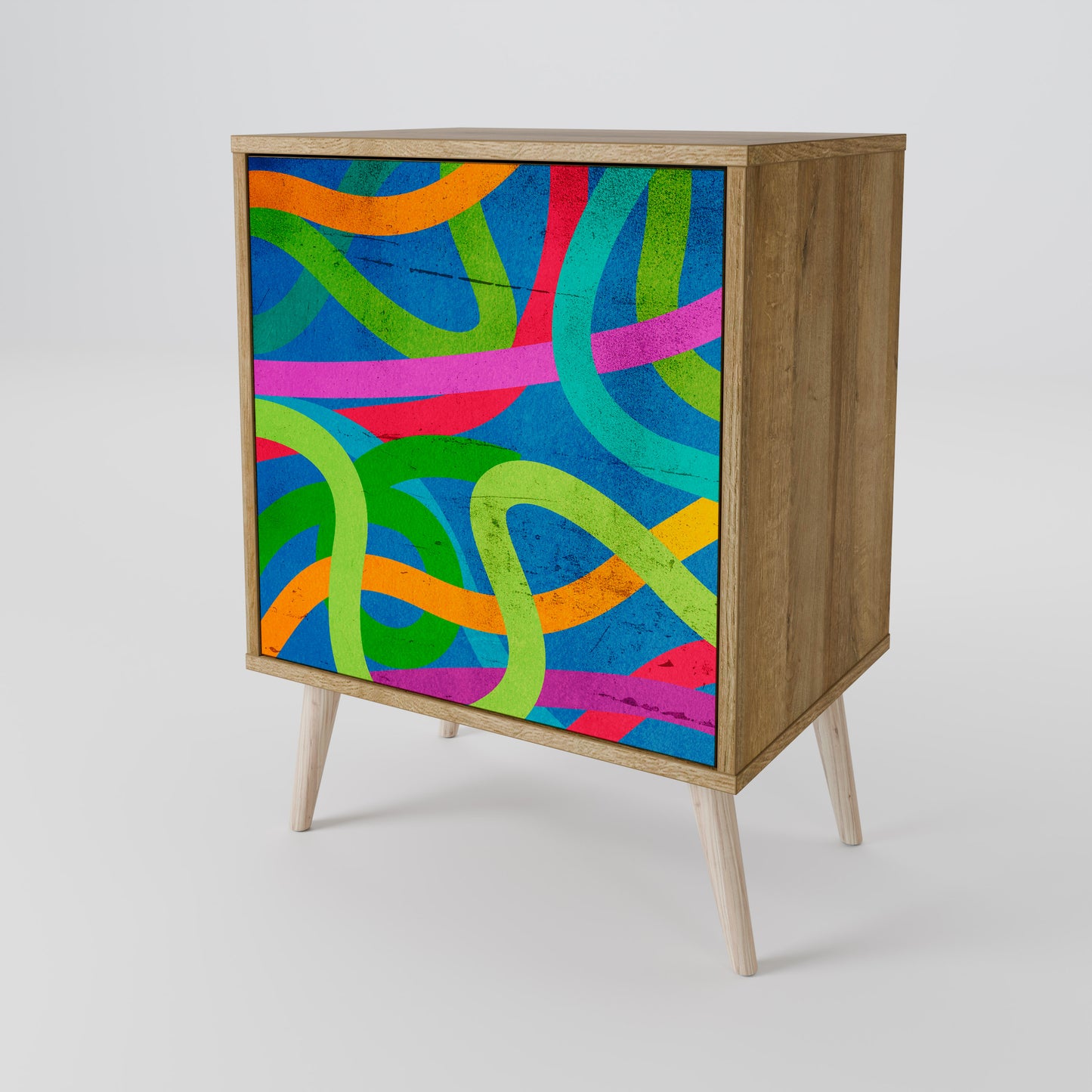 STREAMER TANGLE 1-Door Sideboard in Oak Effect