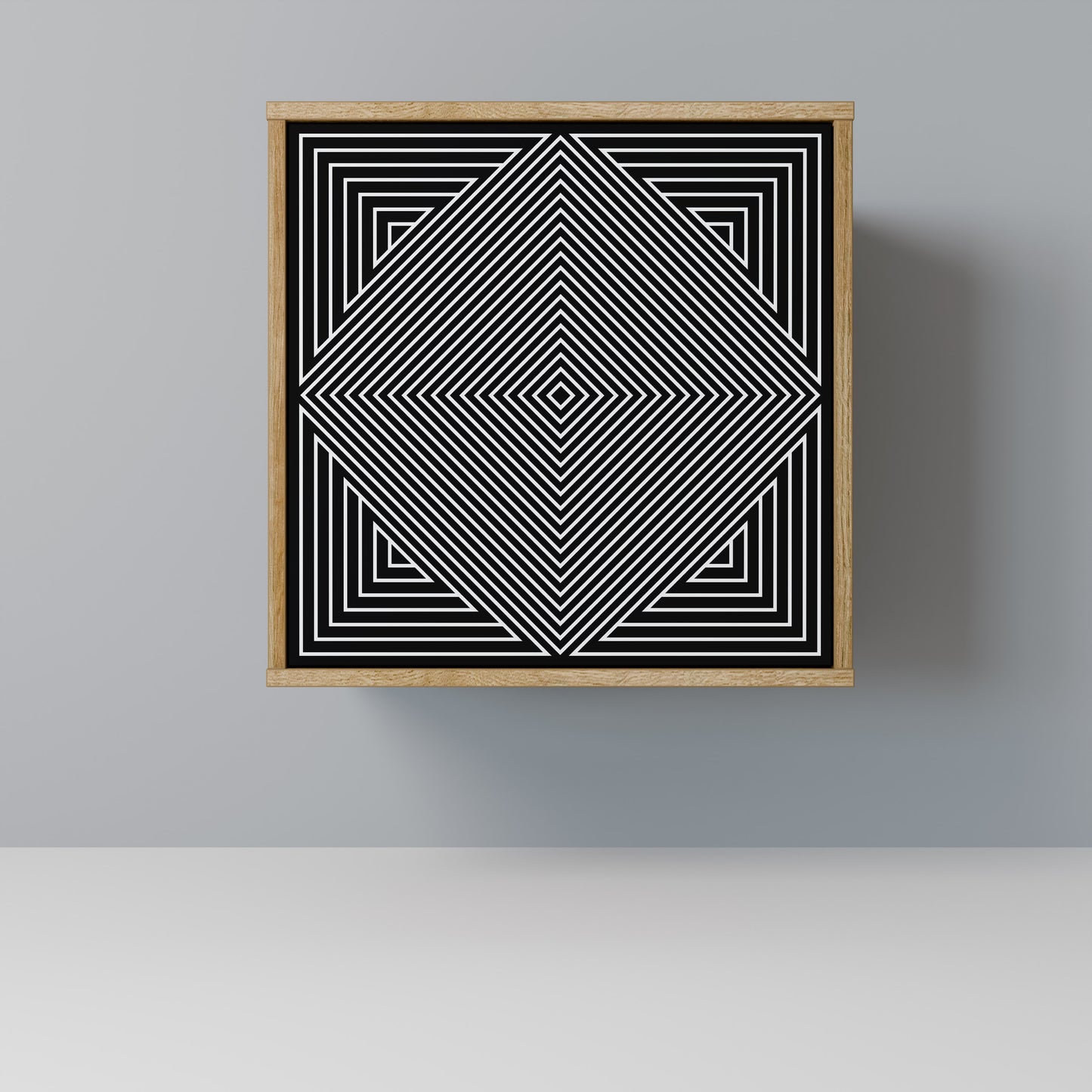 POLYGON ILLUSION 1-Door Sideboard in Oak Effect