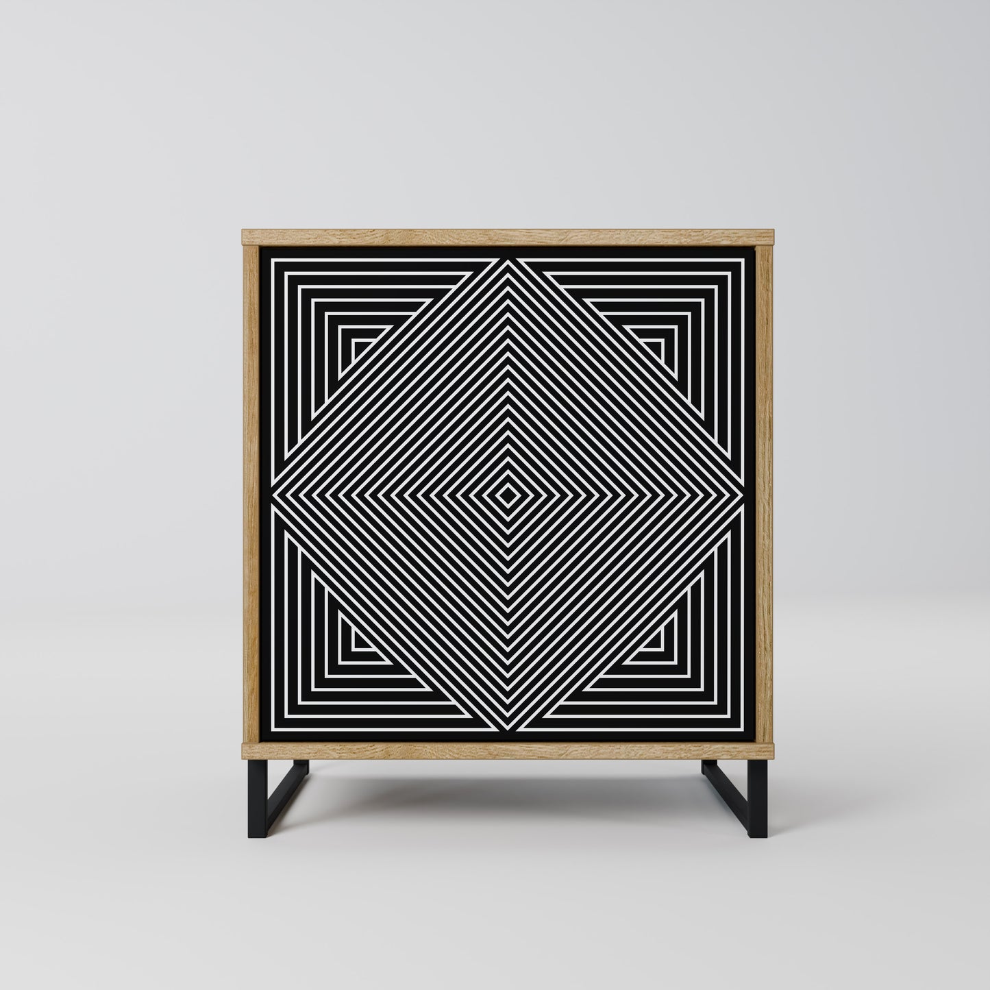 POLYGON ILLUSION 1-Door Sideboard in Oak Effect