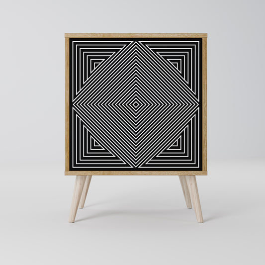 POLYGON ILLUSION 1-Door Sideboard in Oak Effect