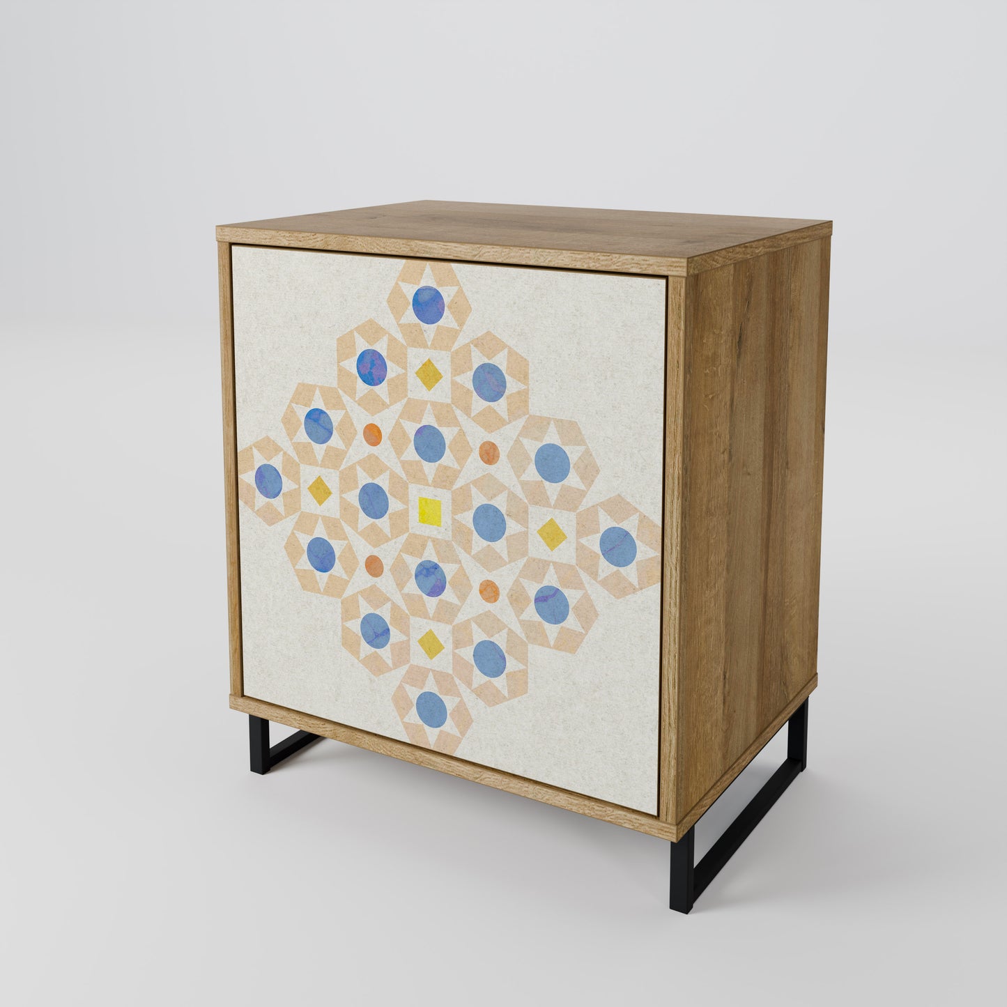 PATTERNED PRISM 1-Door Sideboard in Oak Effect