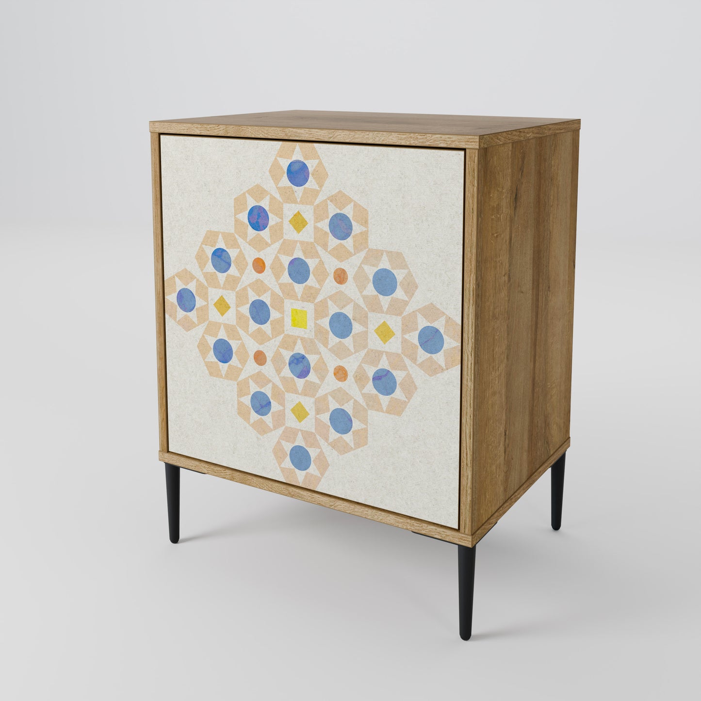 PATTERNED PRISM 1-Door Sideboard in Oak Effect
