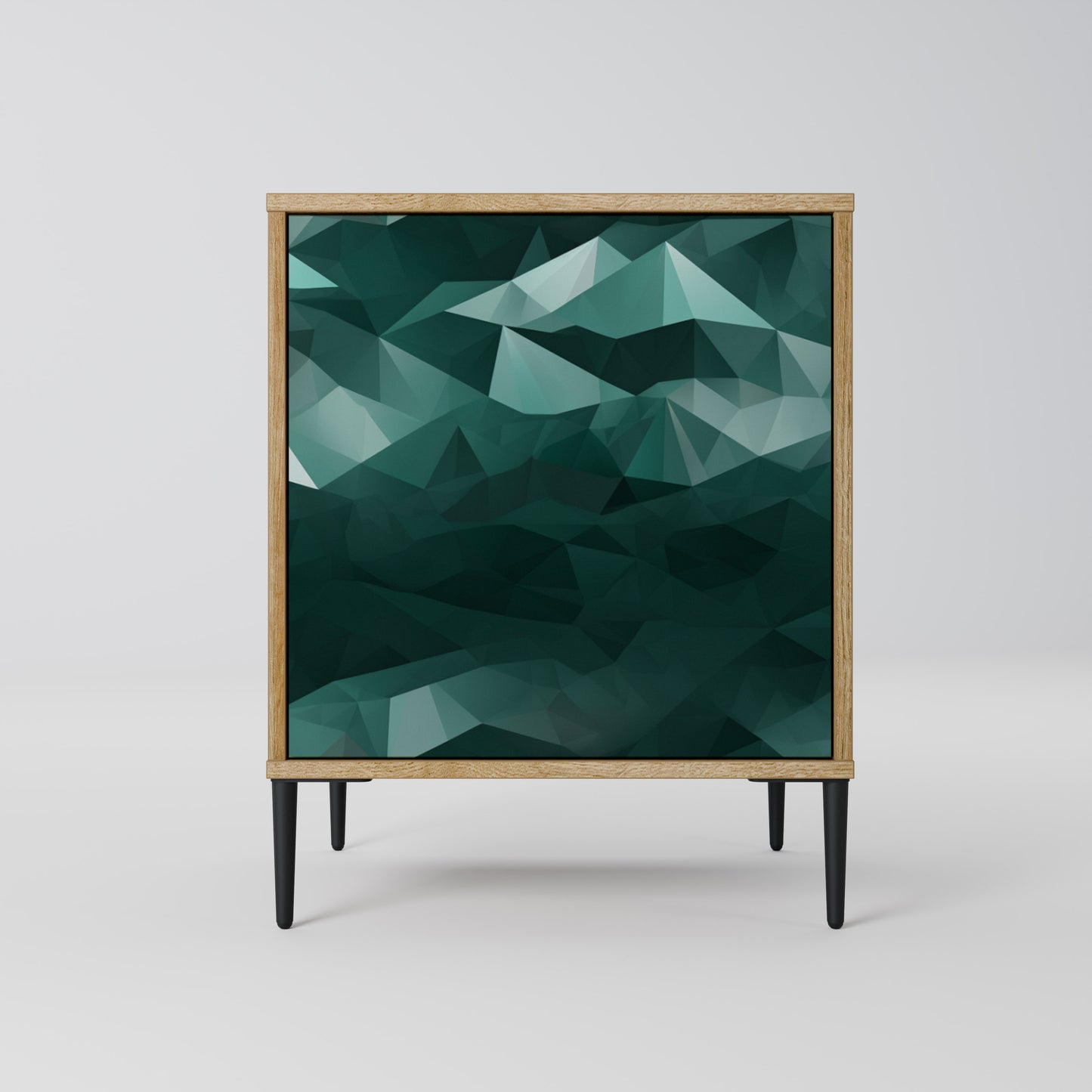 POLYGONAL FLOATING 1-Door Sideboard in Oak Effect