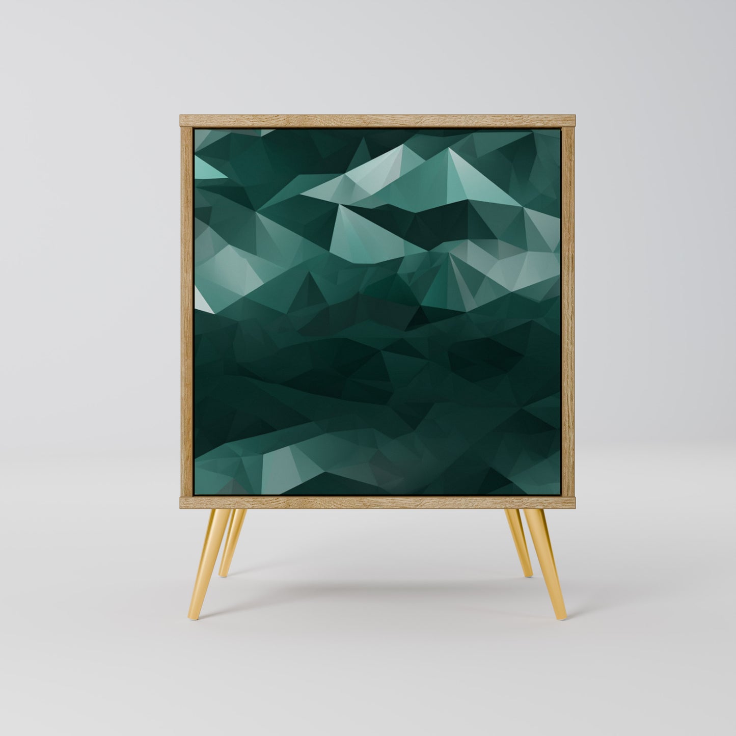 POLYGONAL FLOATING 1-Door Sideboard in Oak Effect