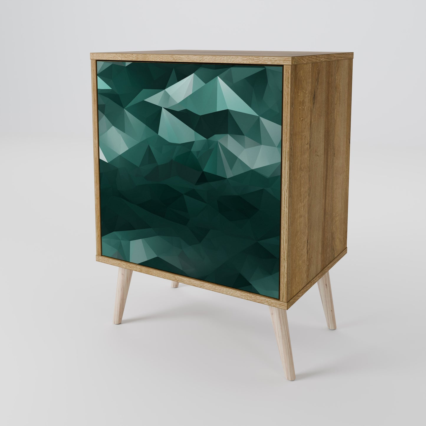 POLYGONAL FLOATING 1-Door Sideboard in Oak Effect
