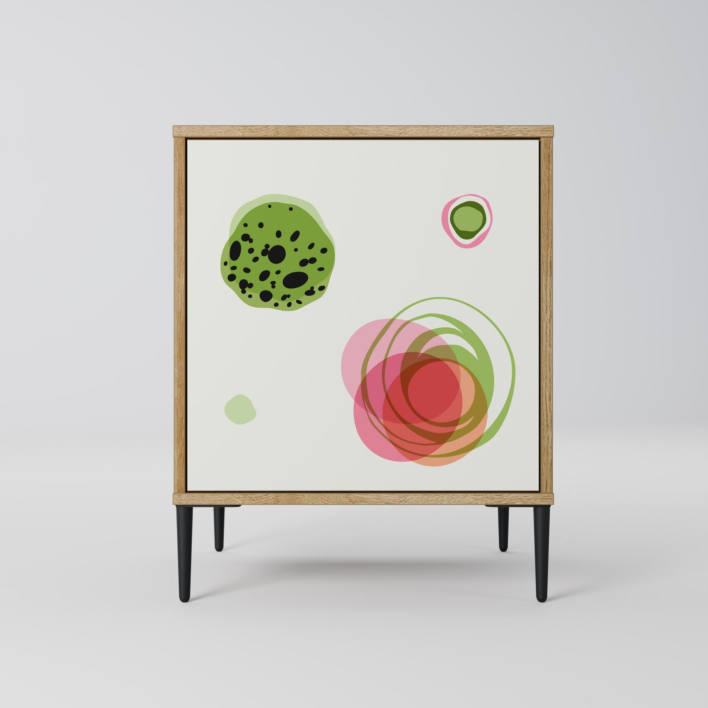 COLORFUL COSMOS 1-Door Sideboard in Oak Effect