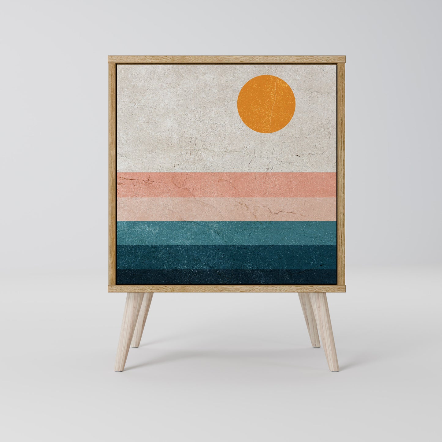 Credenza TWO HALVES a 1 anta effetto rovere