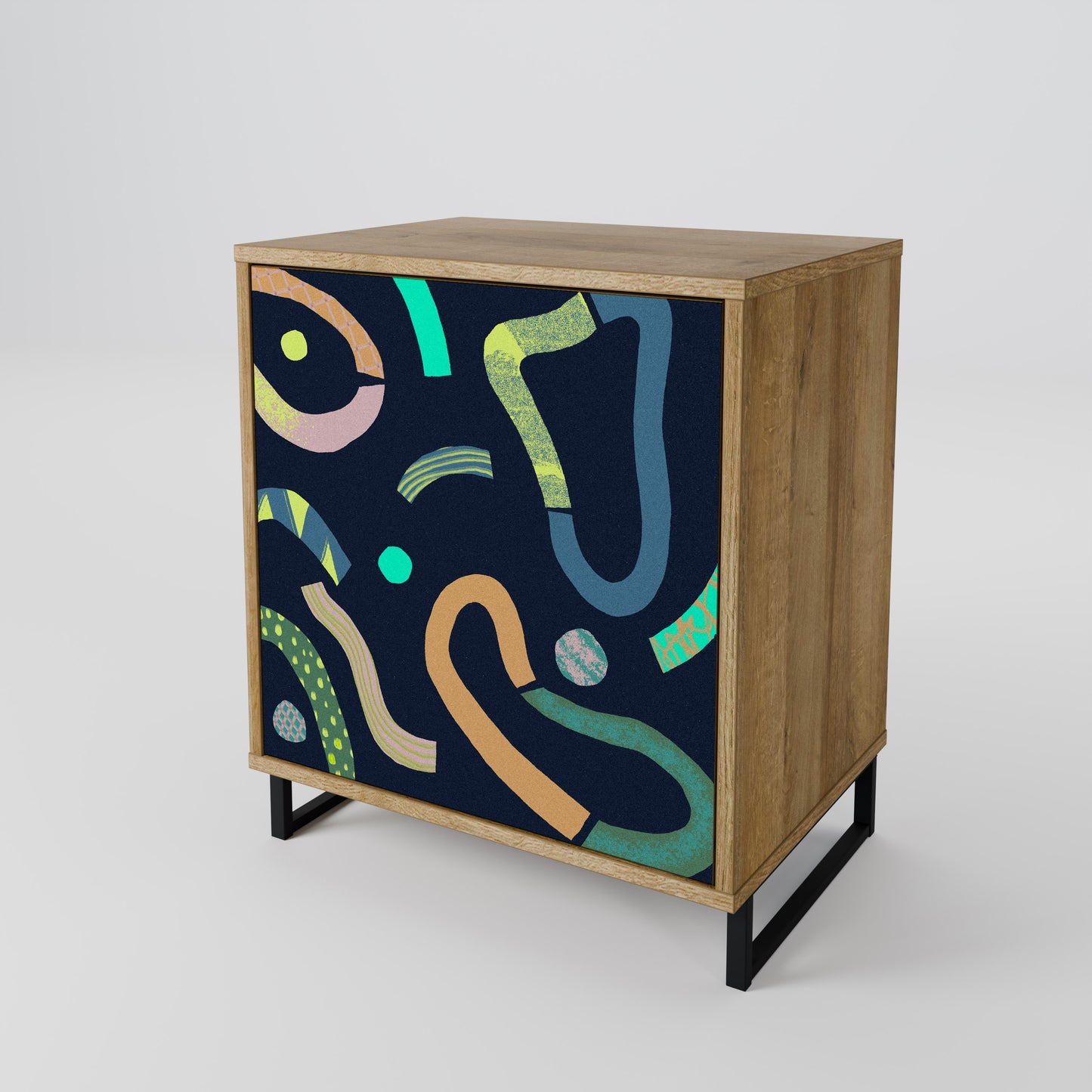 CONTRAST DANCE 1-Door Sideboard in Oak Effect