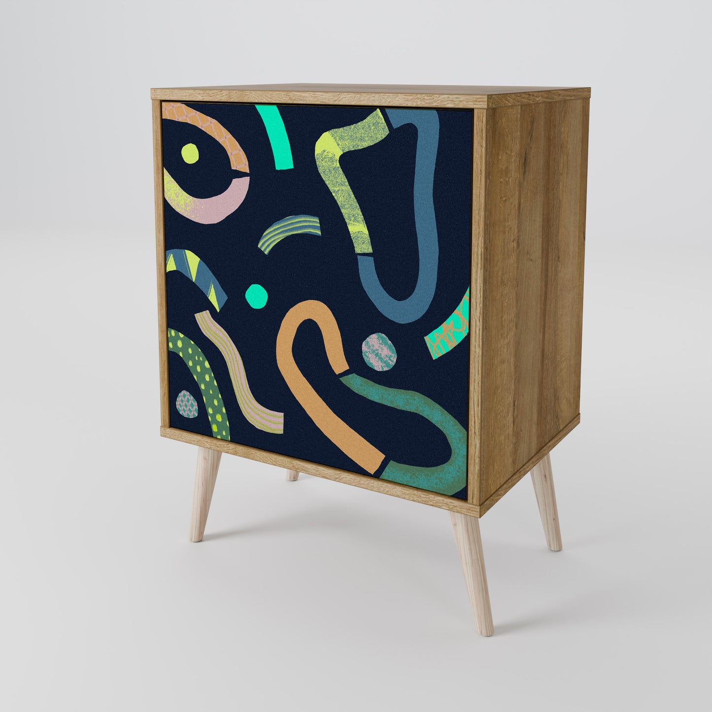 CONTRAST DANCE 1-Door Sideboard in Oak Effect
