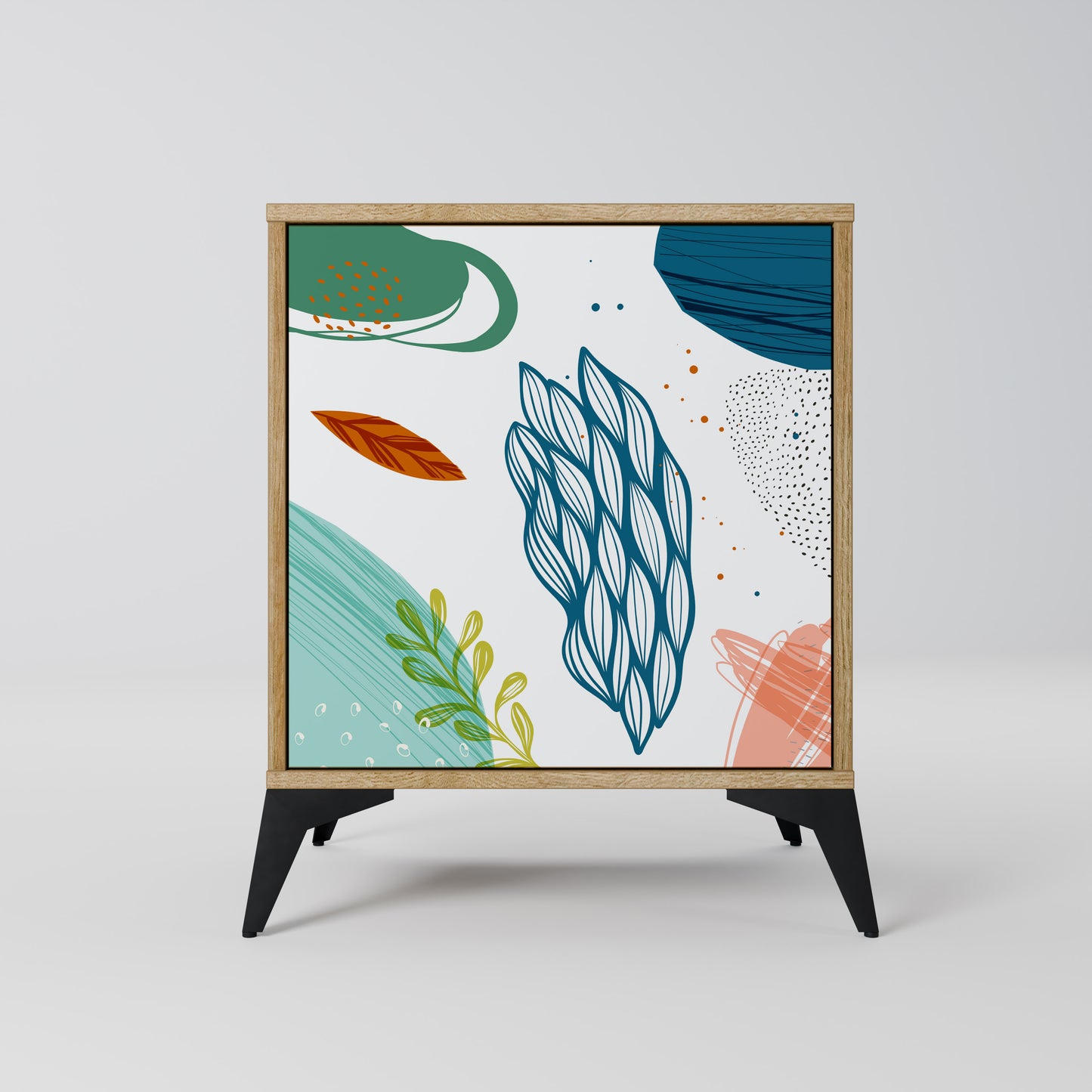 BOTANICAL HURRICANE 1-Door Sideboard in Oak Effect