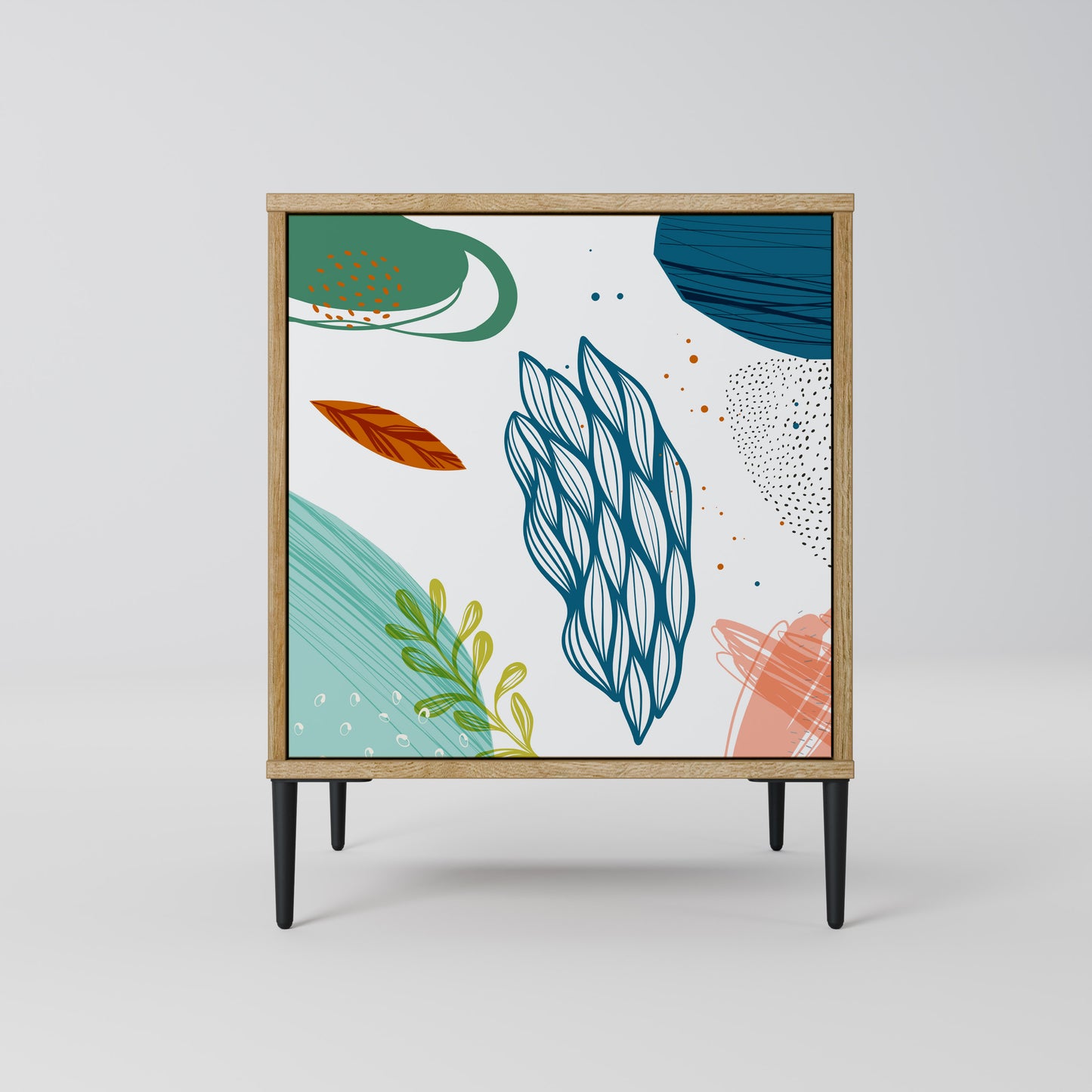 BOTANICAL HURRICANE 1-Door Sideboard in Oak Effect