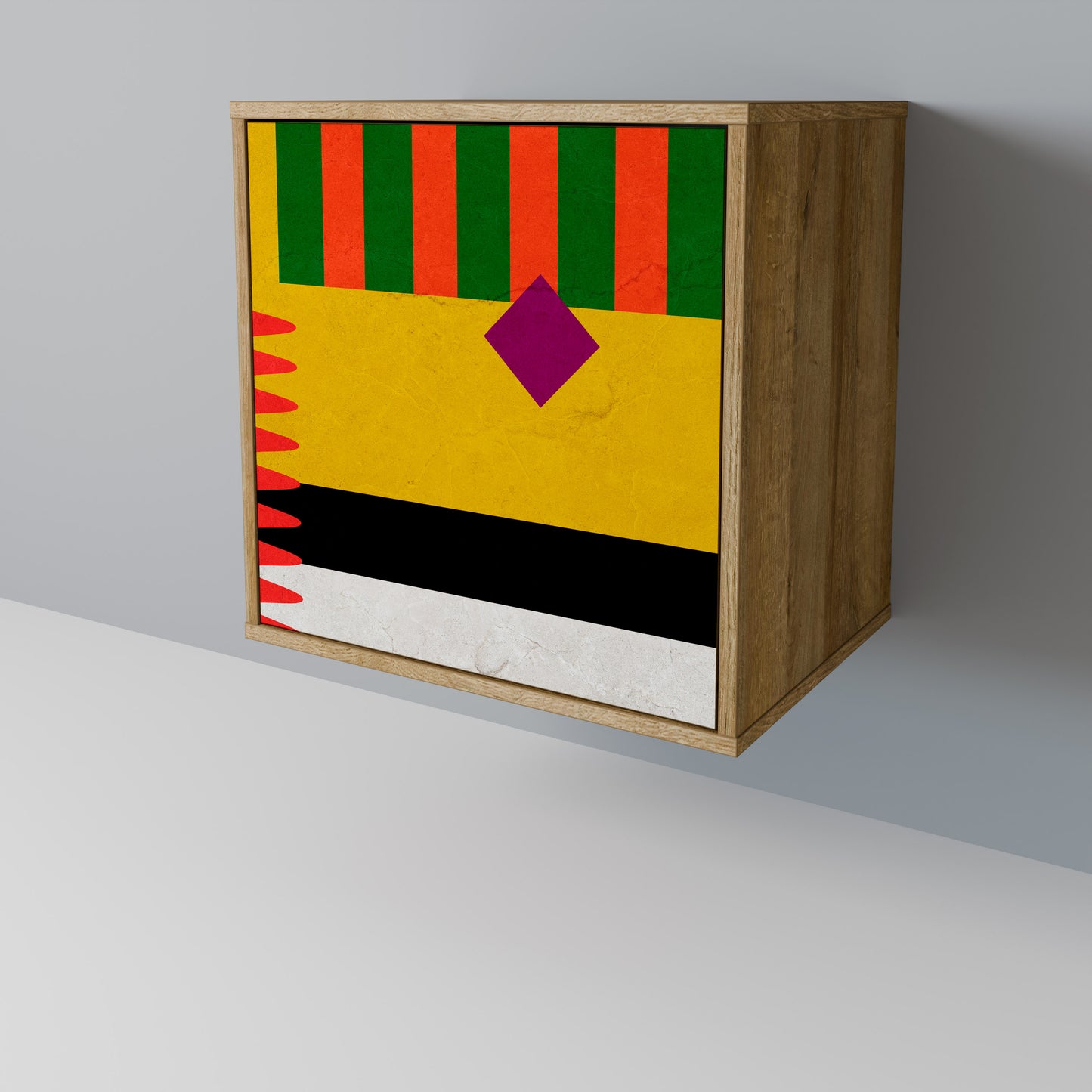 Credenza VIVID ART a 1 anta effetto rovere