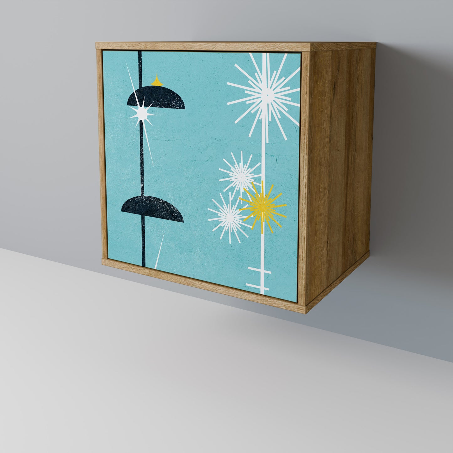 Credenza PATHS TO HAPPINESS a 1 anta effetto rovere