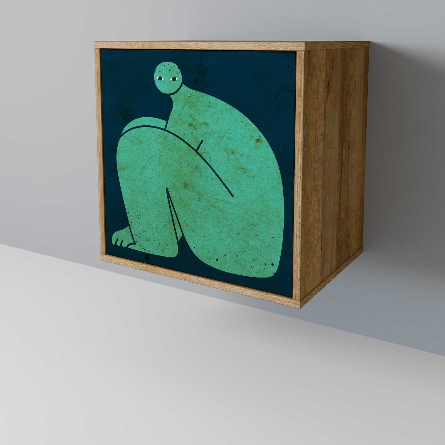 Credenza INSIEME MA SEPARATAMENTE a 1 anta effetto rovere