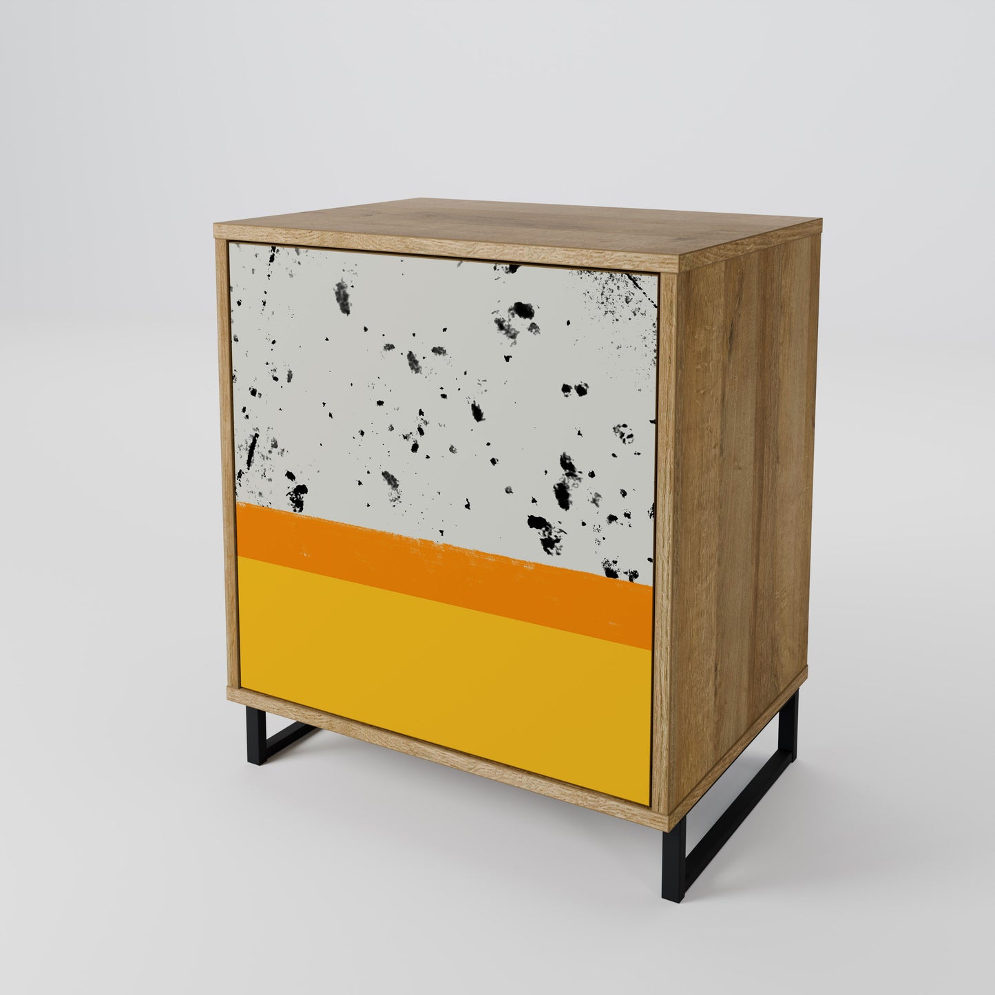 DYED BY ORANGE 1-Door Sideboard in Oak Effect