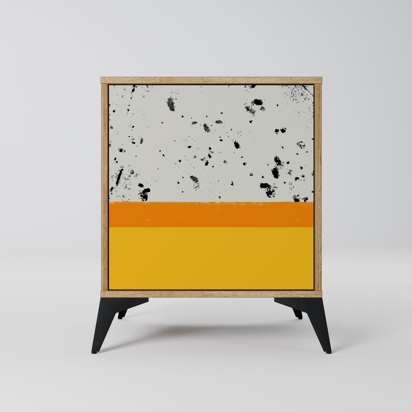 DYED BY ORANGE 1-Door Sideboard in Oak Effect