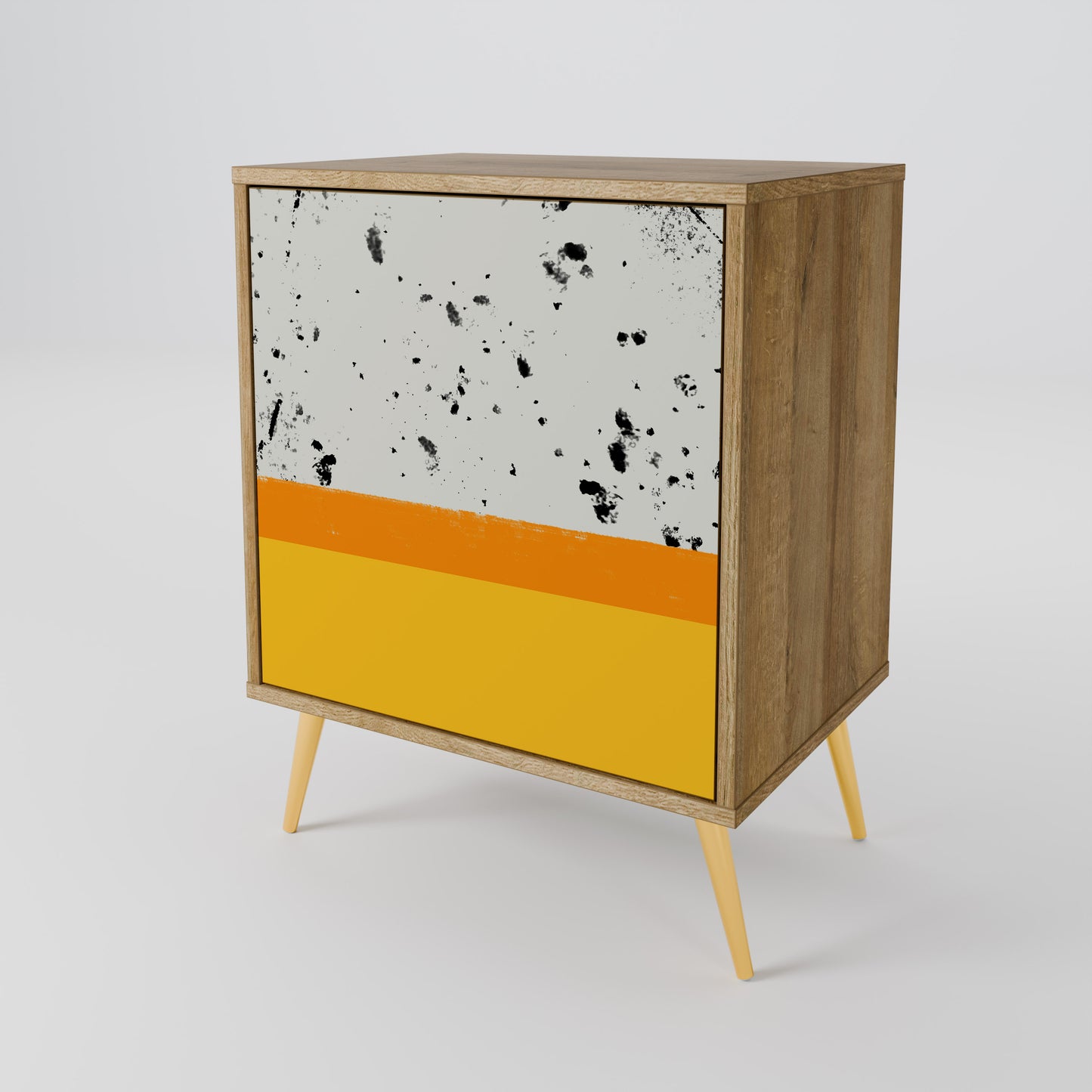 DYED BY ORANGE 1-Door Sideboard in Oak Effect