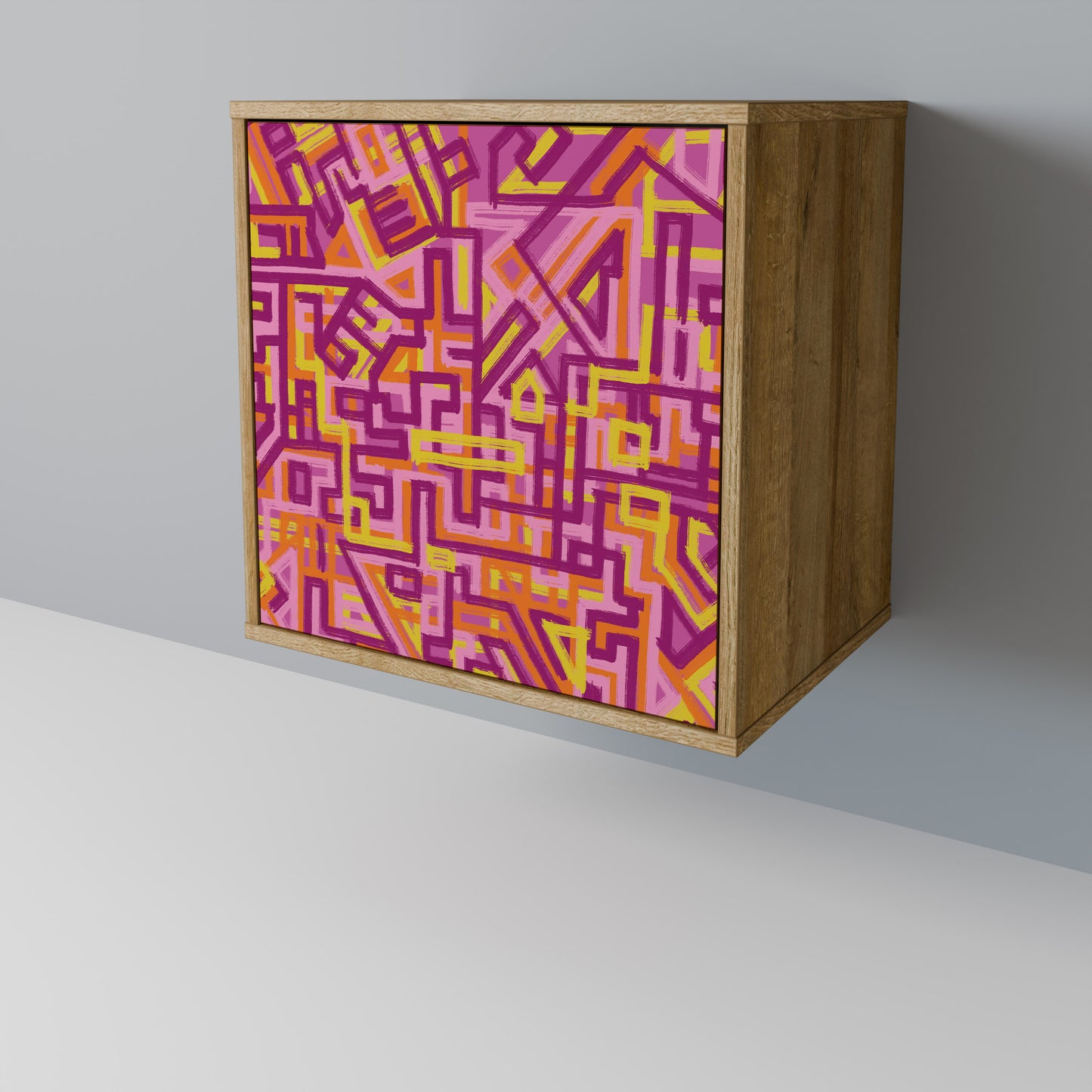 Credenza LOVELY MEMORIES a 1 anta effetto rovere