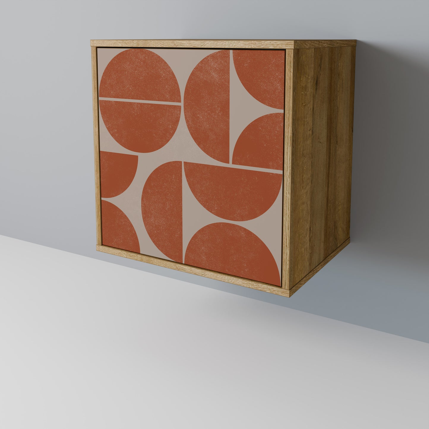 Credenza REPETITION COMPULSION a 1 anta effetto rovere