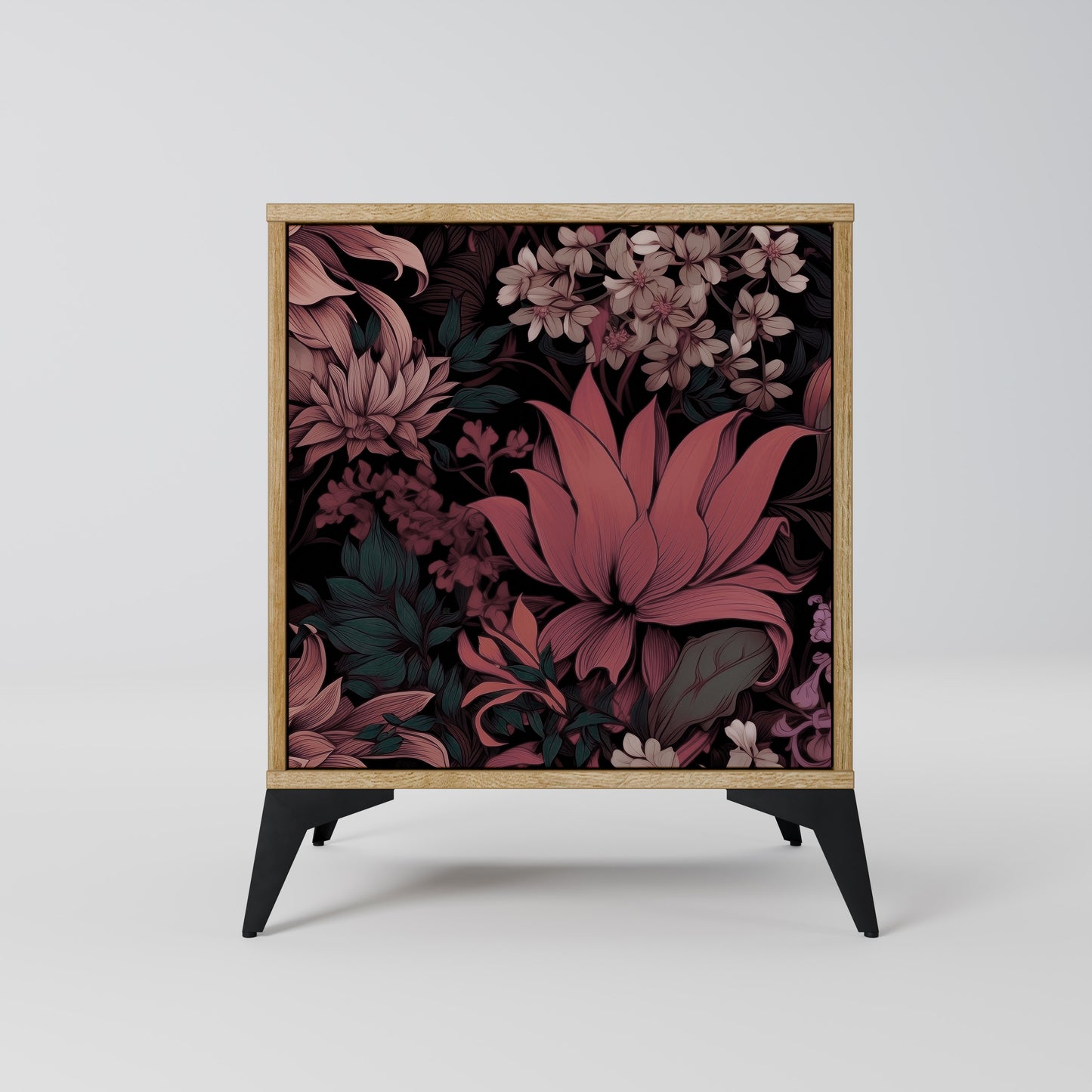 FLORAL WHISPER 1-Door Sideboard in Oak Effect