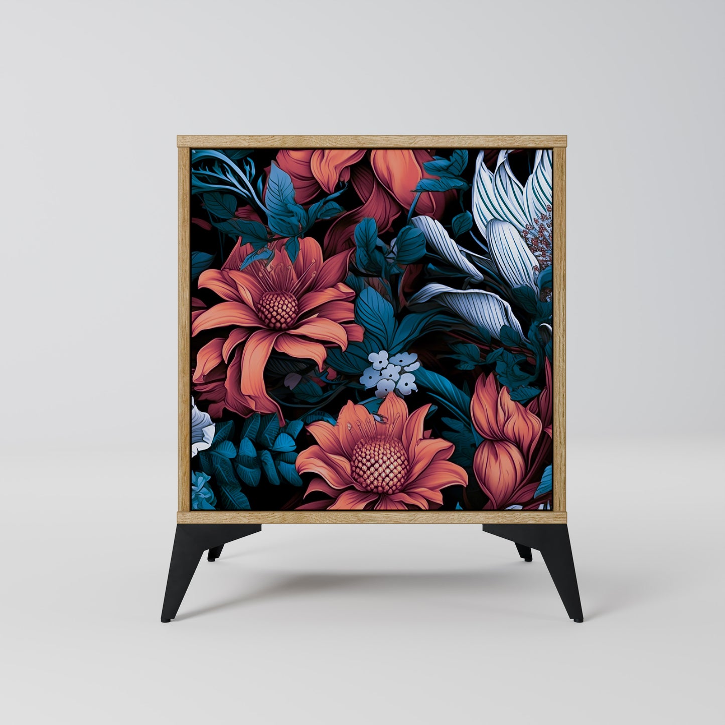 ETHEREAL BLOSSOMS 1-Door Sideboard in Oak Effect