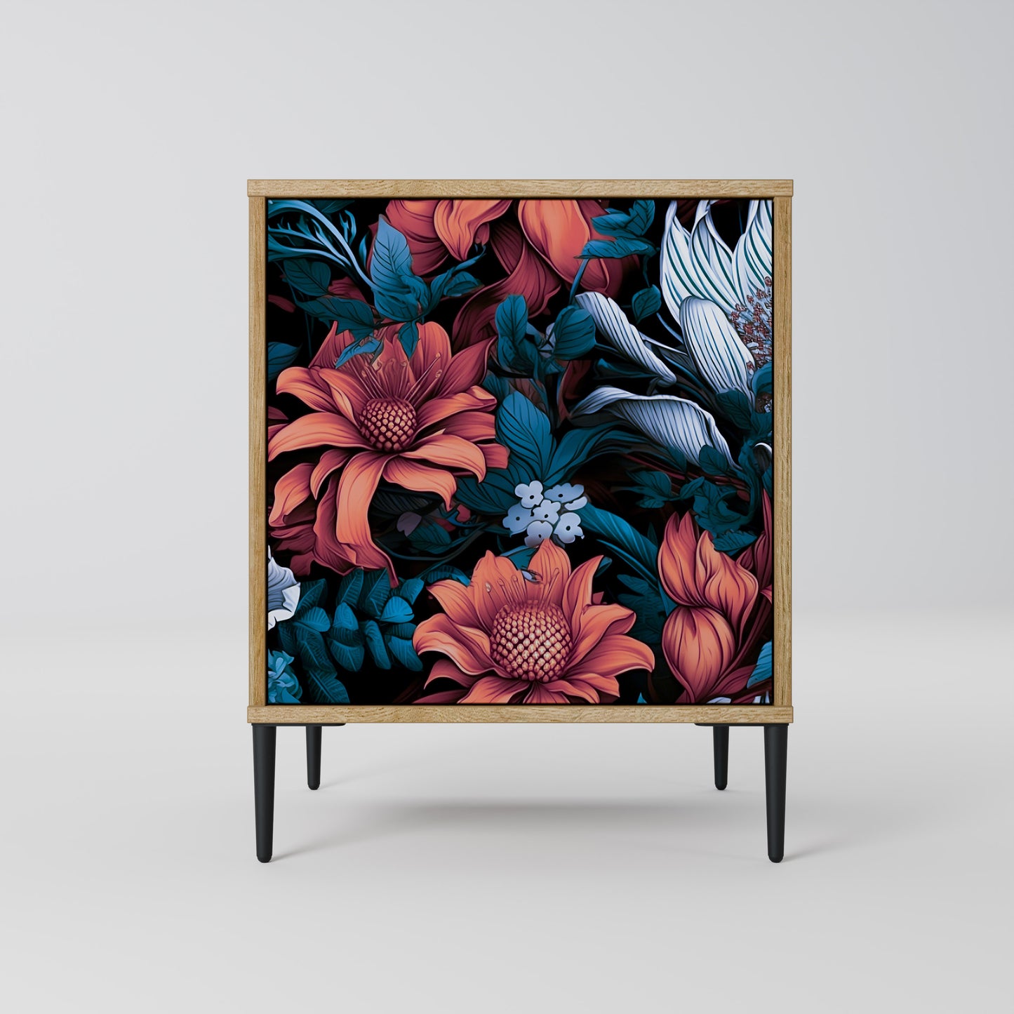 ETHEREAL BLOSSOMS 1-Door Sideboard in Oak Effect