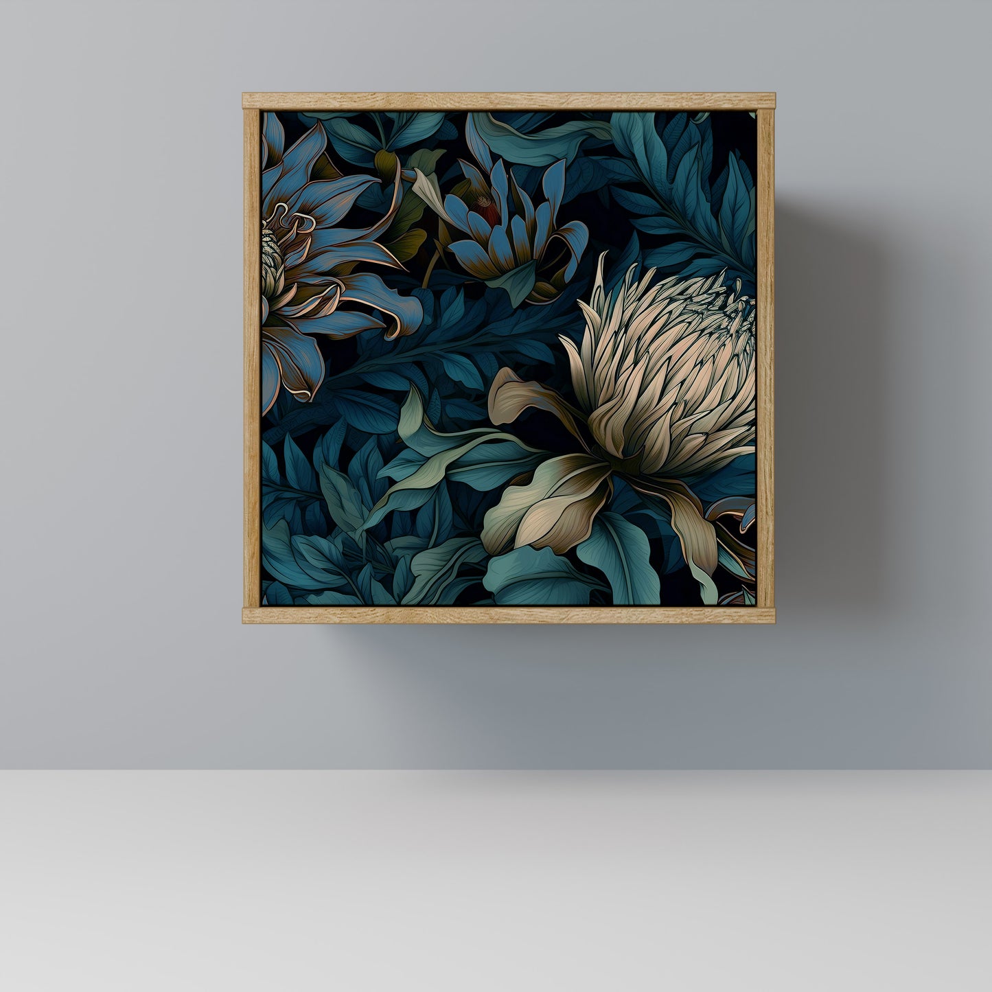 Credenza TWILIGHT BLOOM a 1 anta effetto rovere
