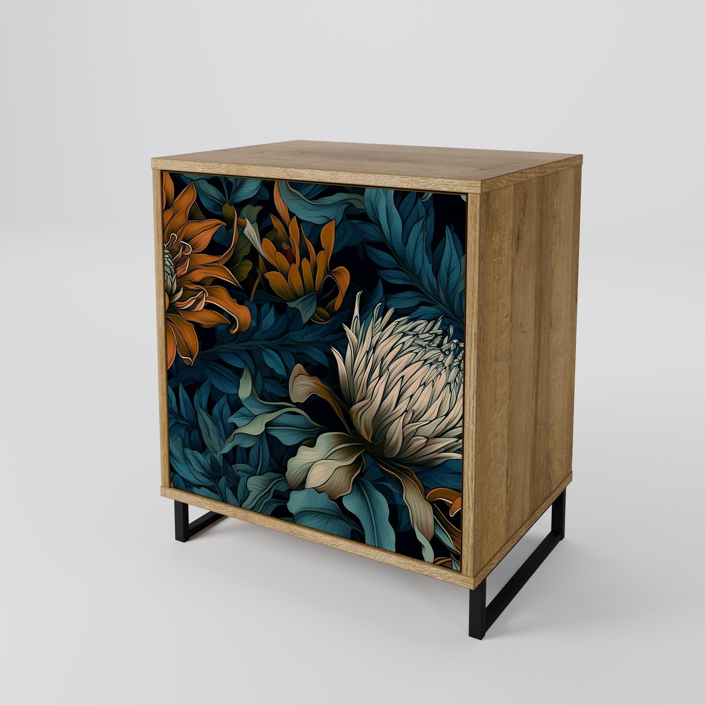 MORNING BLOOM 1-Door Sideboard in Oak Effect