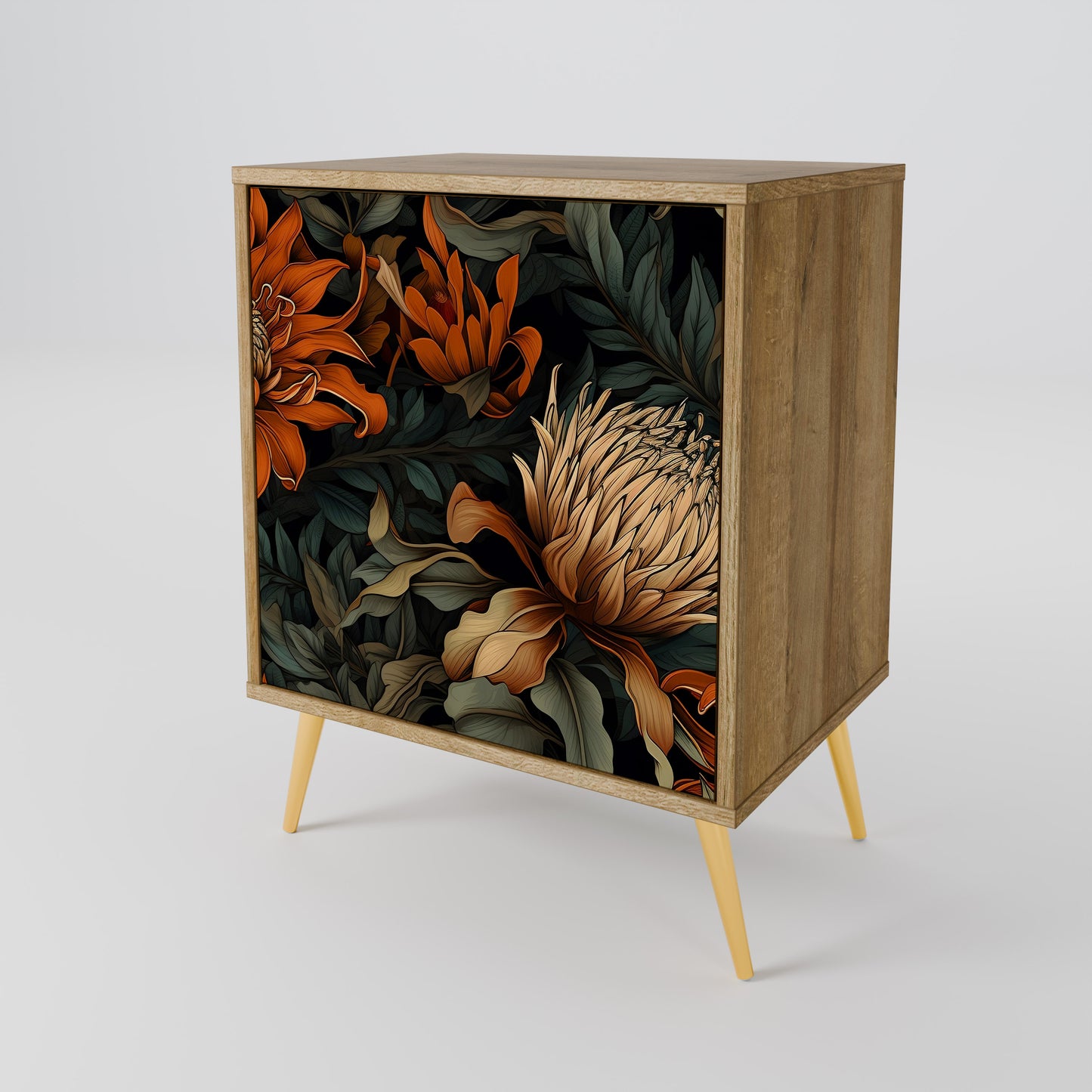 DAWN BLOOM 1-Door Sideboard in Oak Effect