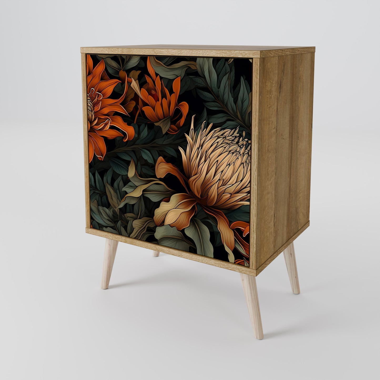 DAWN BLOOM 1-Door Sideboard in Oak Effect