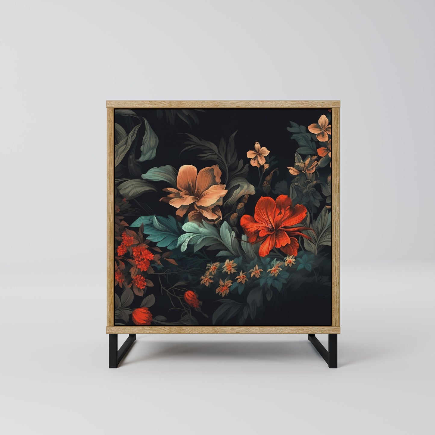 IMAGINARY BLOSSOM 1-Door Sideboard in Oak Effect