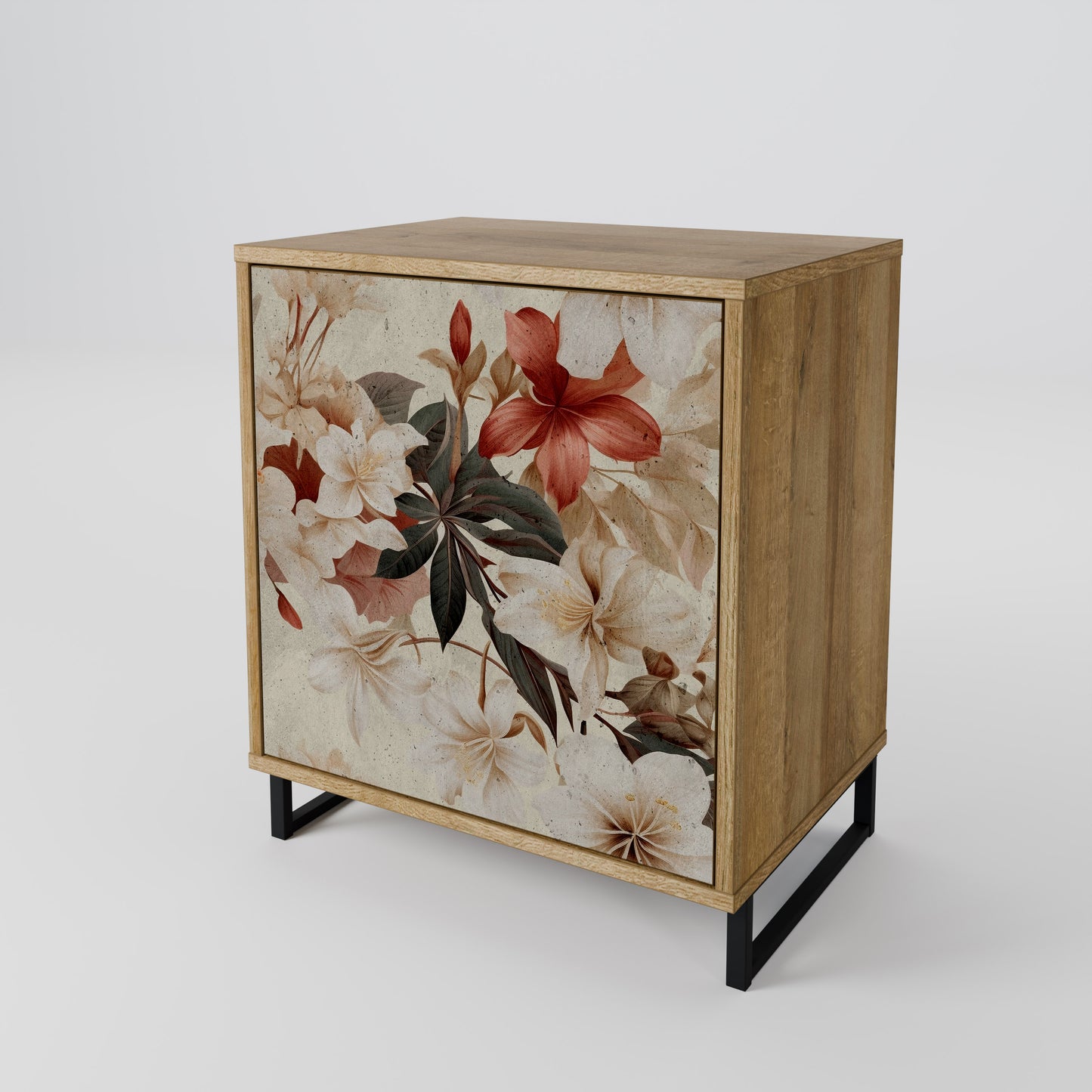 PETAL HARMONY 1-Door Sideboard in Oak Effect