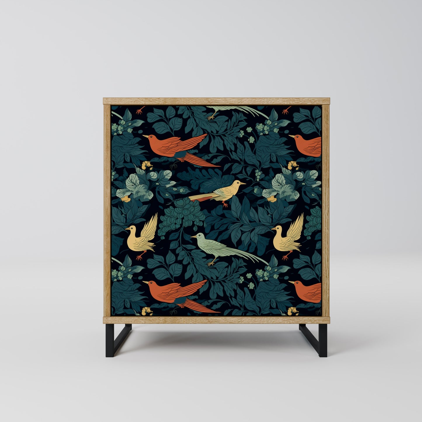 FOWL ORNAMENT 1-Door Sideboard in Oak Effect