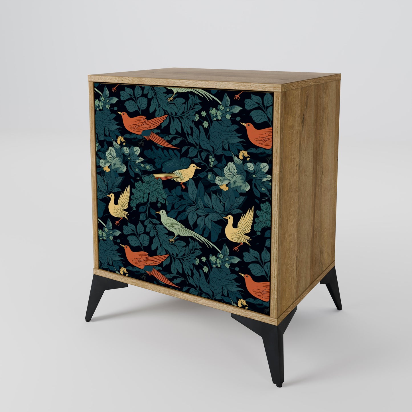 FOWL ORNAMENT 1-Door Sideboard in Oak Effect