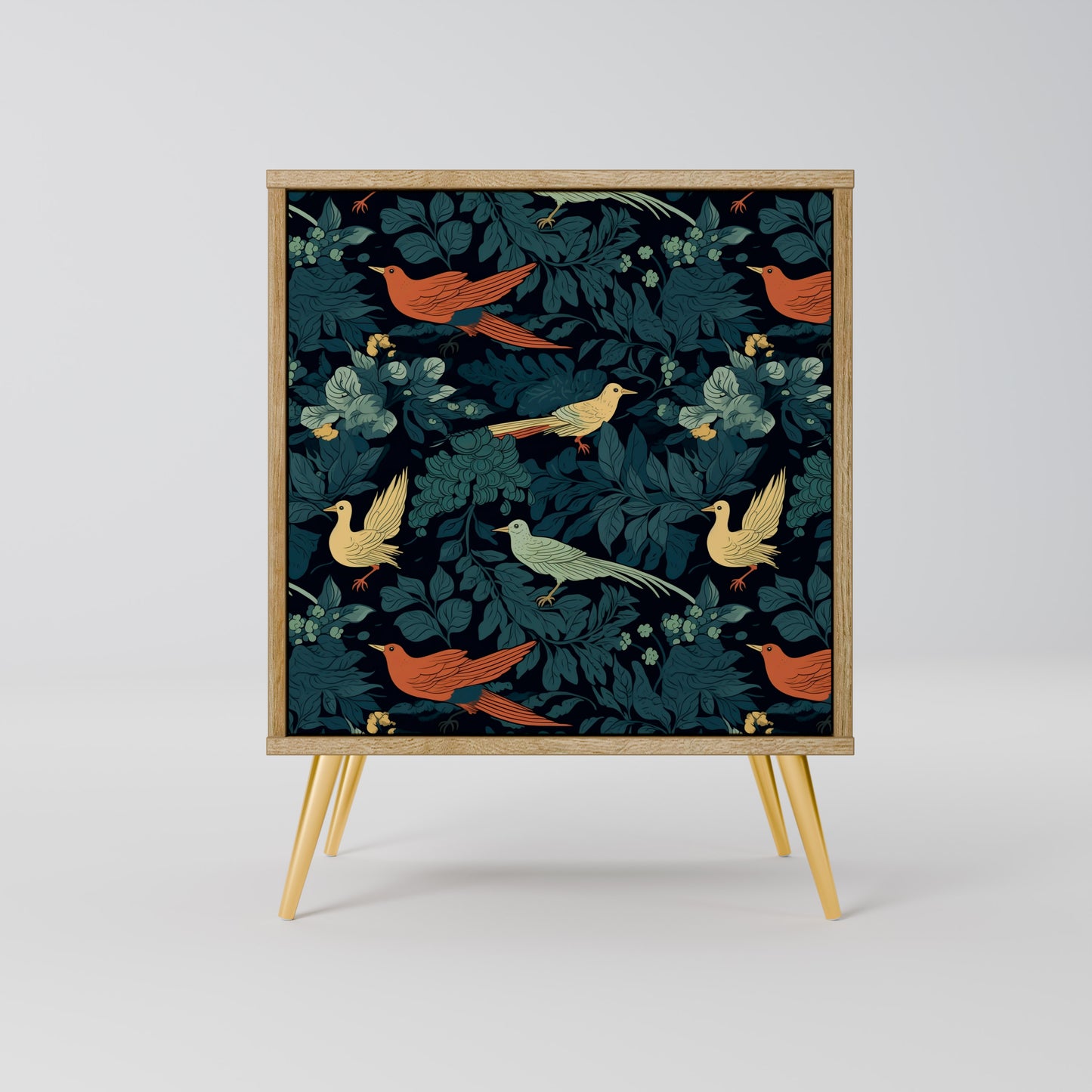 FOWL ORNAMENT 1-Door Sideboard in Oak Effect