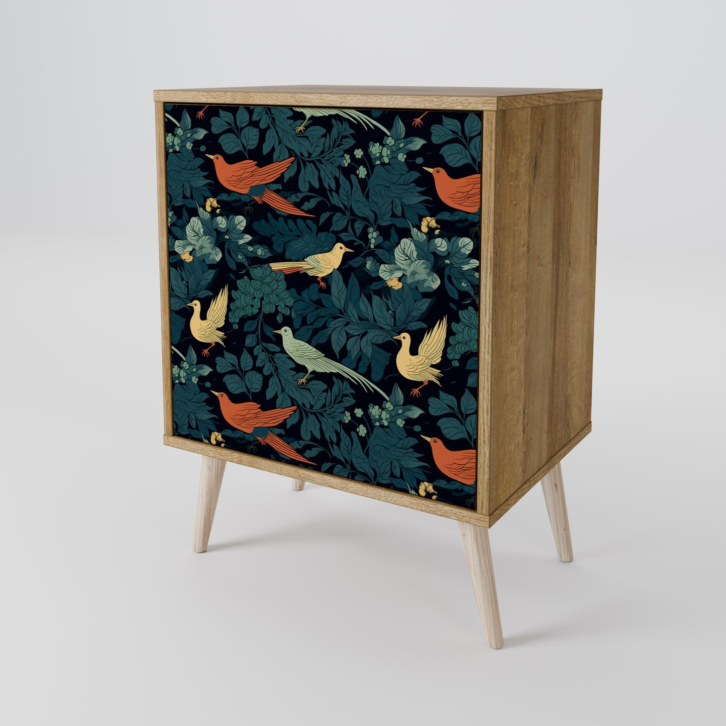 FOWL ORNAMENT 1-Door Sideboard in Oak Effect