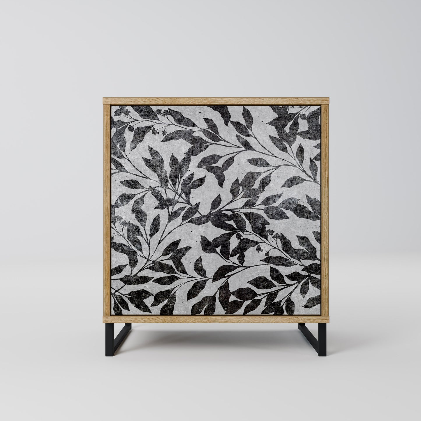CHARCOAL SPROUT 1-Door Sideboard in Oak Effect