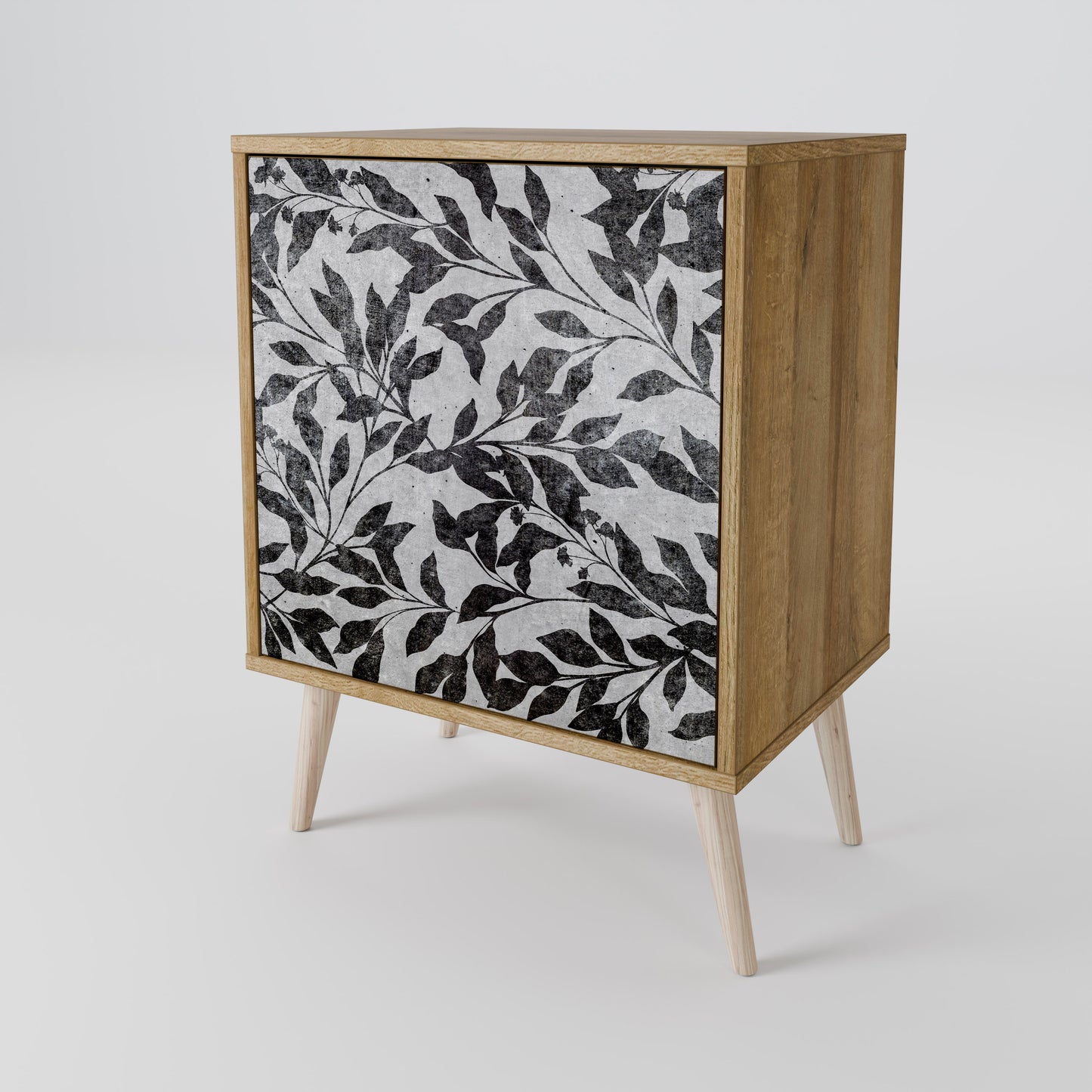 CHARCOAL SPROUT 1-Door Sideboard in Oak Effect
