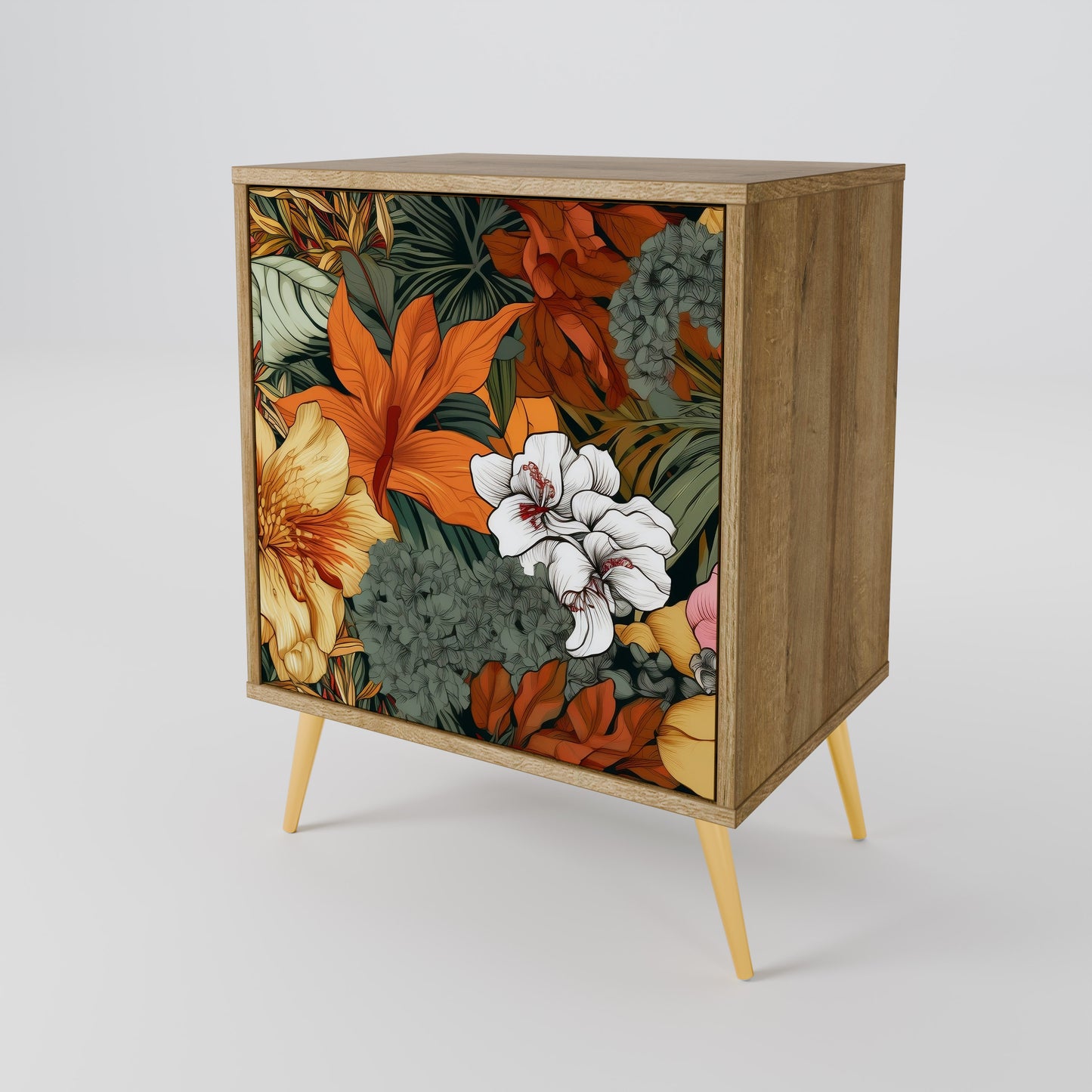 RADIANT FLORA 1-Door Sideboard in Oak Effect