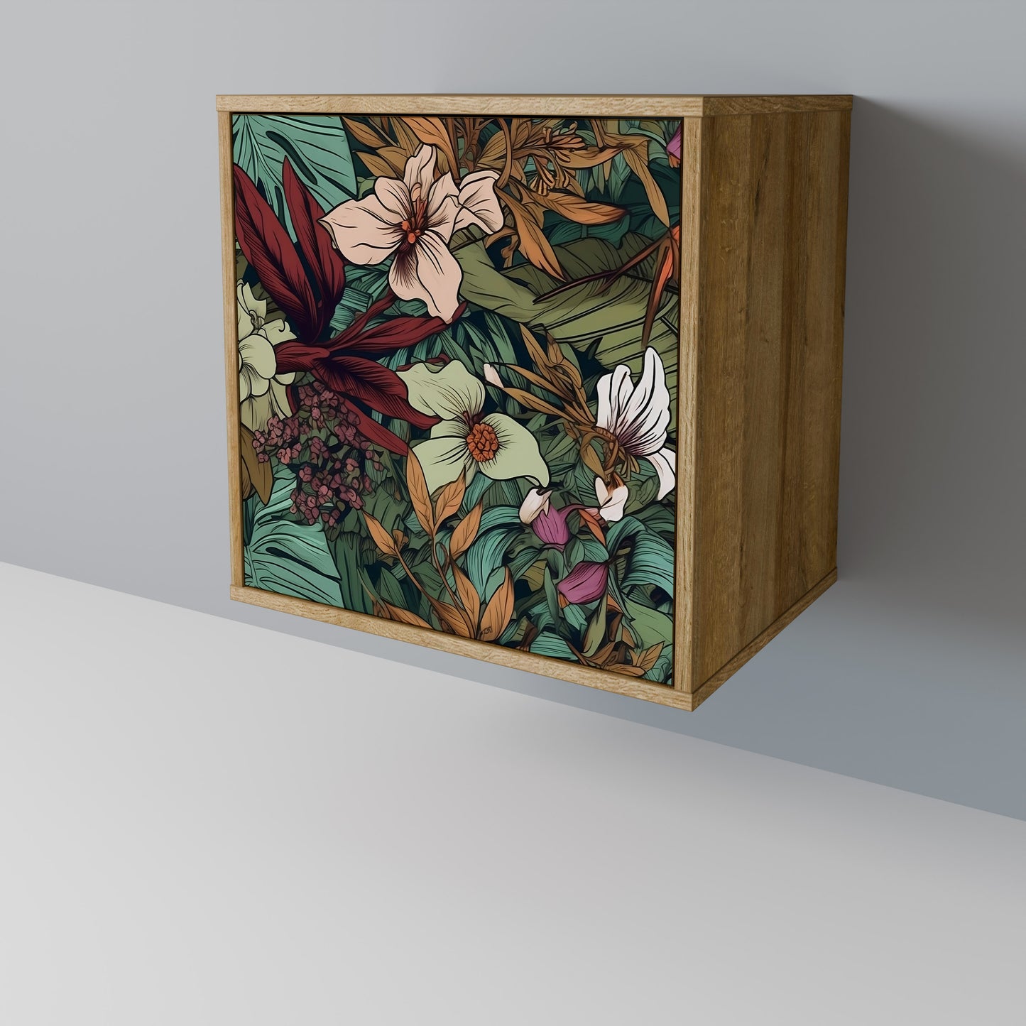 BOTANICAL EMERGENCE 1-Door Sideboard in Oak Effect