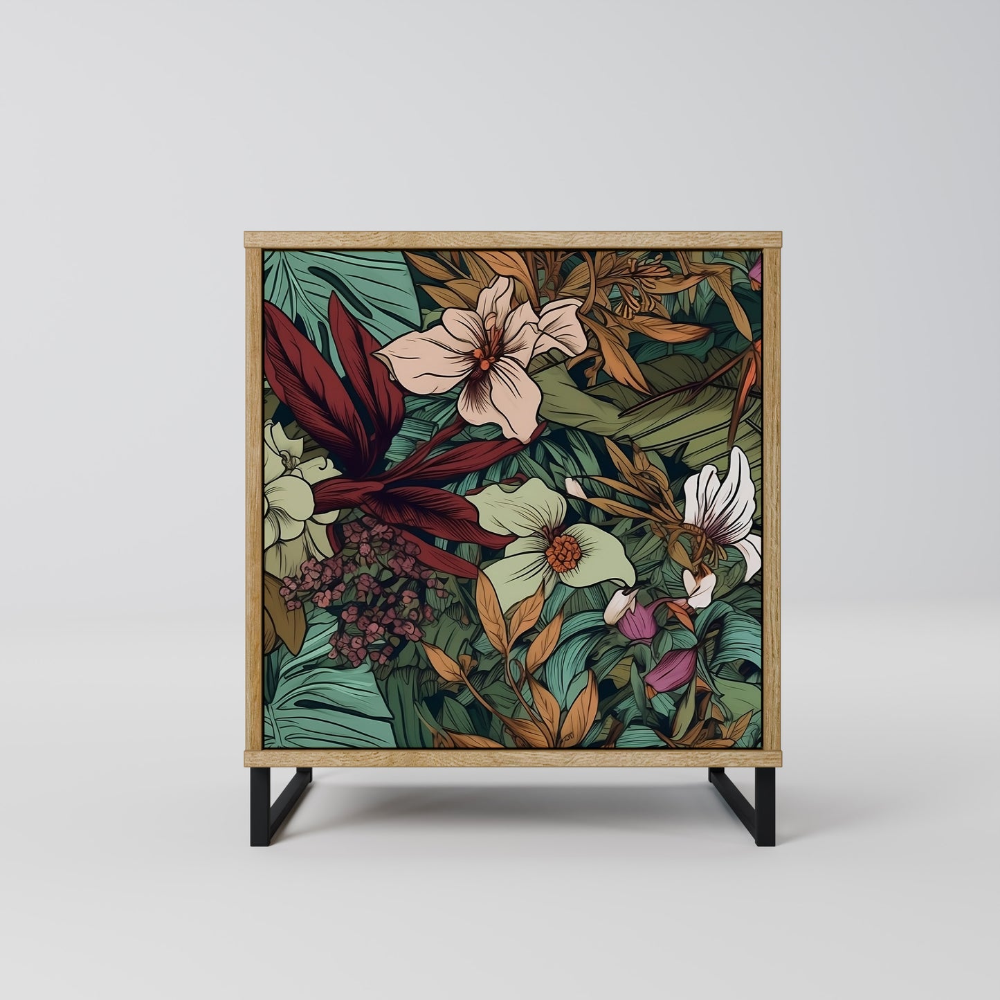 BOTANICAL EMERGENCE 1-Door Sideboard in Oak Effect