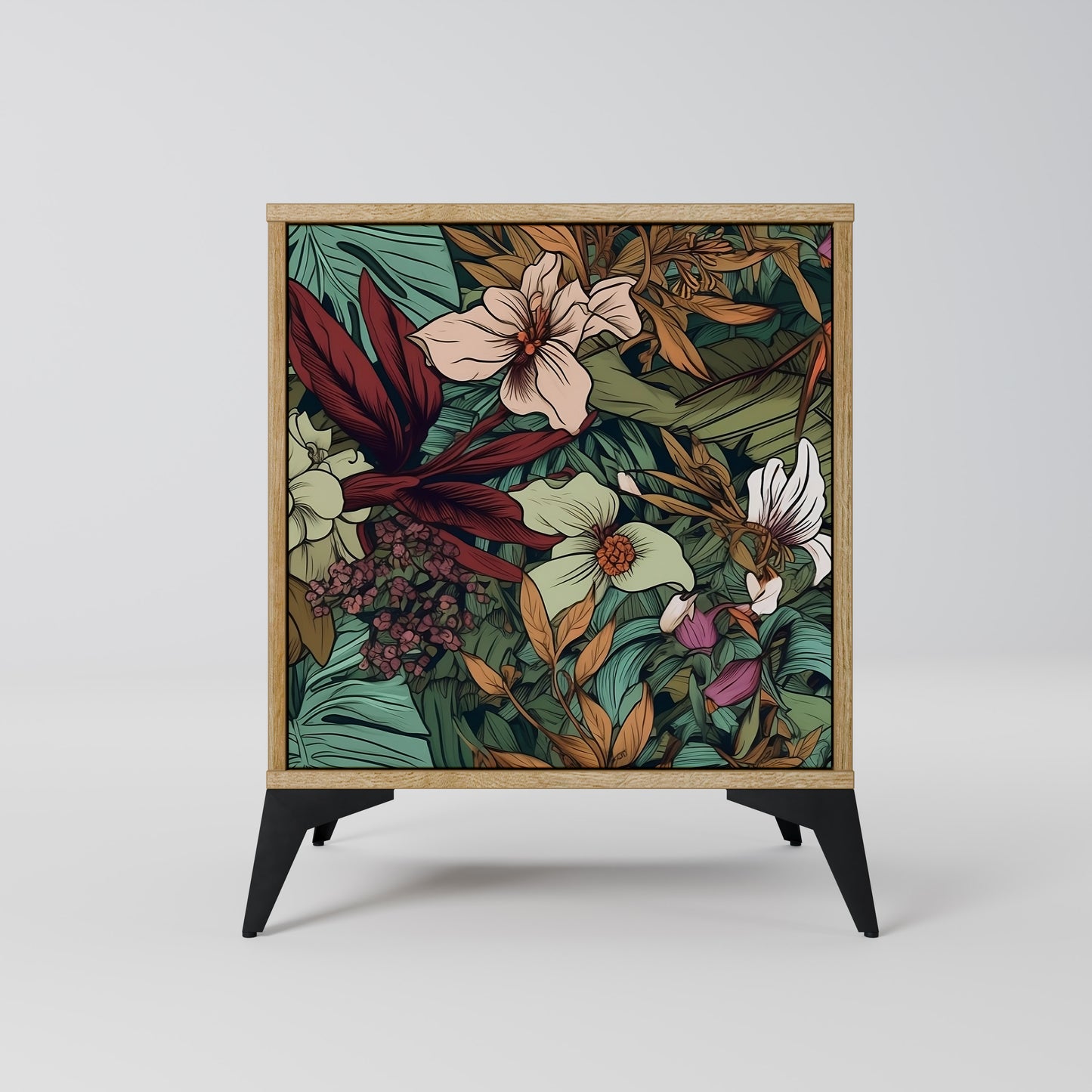 BOTANICAL EMERGENCE 1-Door Sideboard in Oak Effect